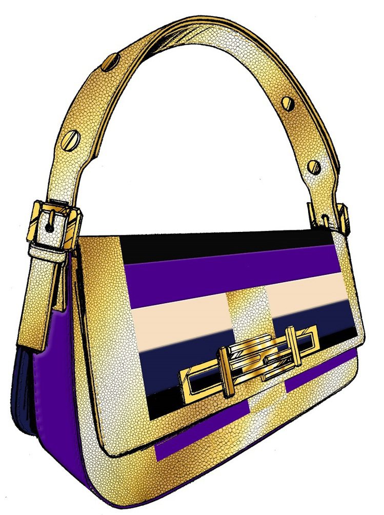 莎拉潔西卡派克設計的Fendi包，以紫色為主色調。圖／Fendi提供