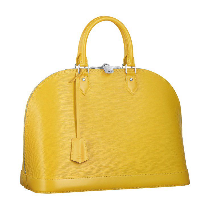 LV新款條紋Alma EPI黃色手提包、52,500元。圖／LV提供