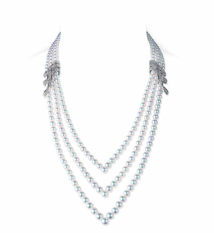 頂級珠寶系列，日本珍珠鑽石項鍊150萬元。圖／MIKIMOTO提供
