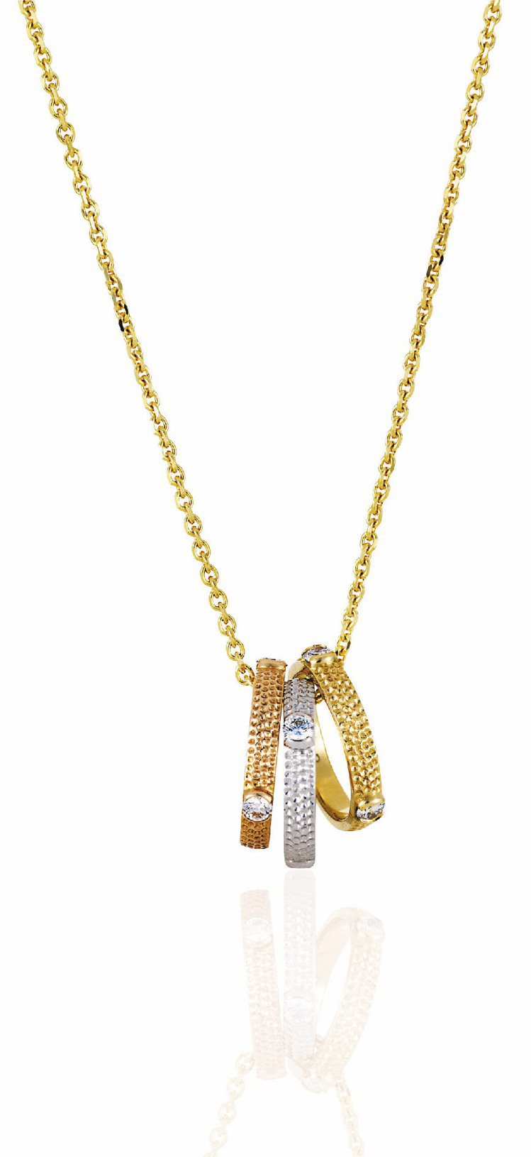 Azulea鑽石鍊墜，不同K金共鑲嵌9顆鑽石，11萬元。圖／De Beers提供