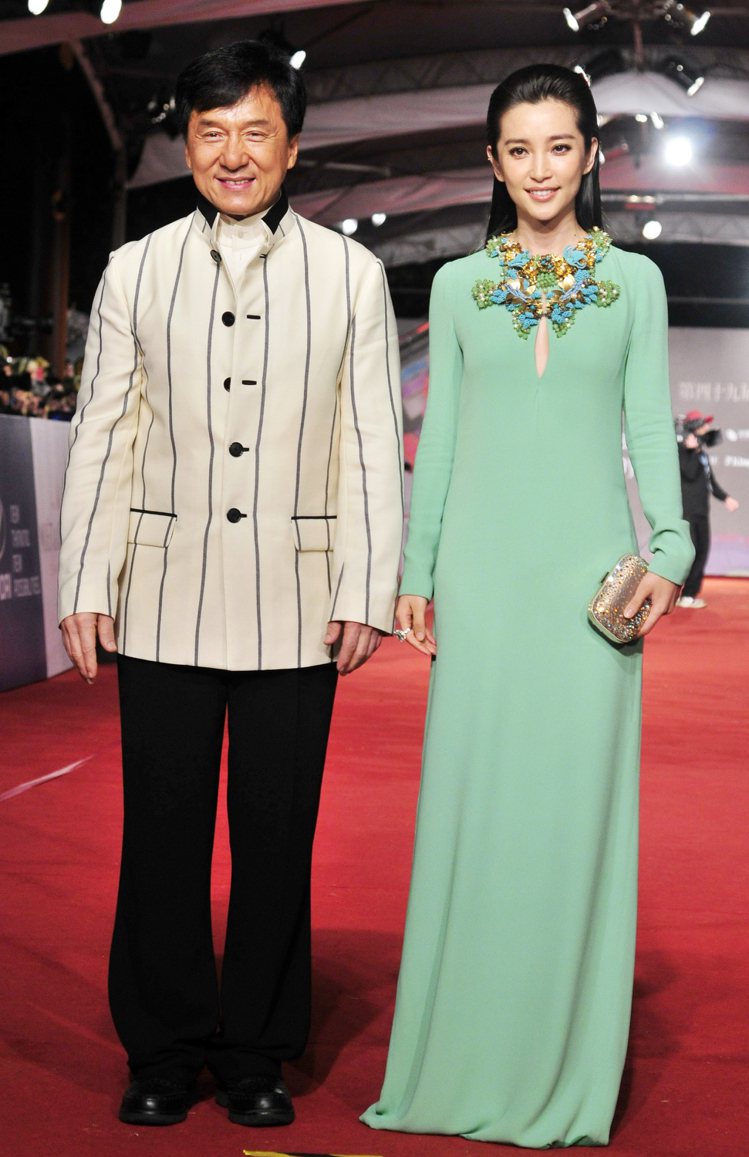 李冰冰在今年金馬獎穿上GUCCI綠色禮服。圖／聯合報資料照