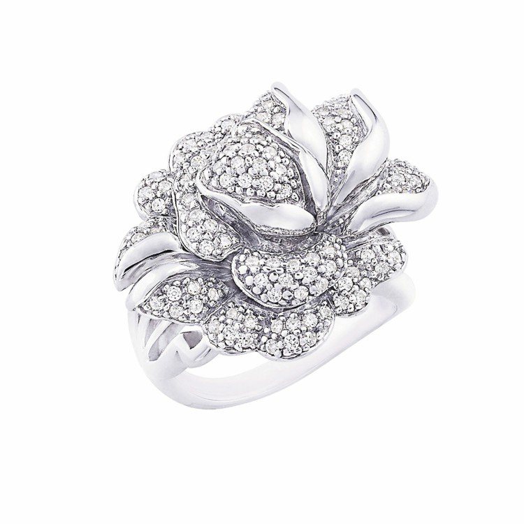 ARTE Riquezas y Honor系列晶鑽牡丹戒指，16,800元。圖／迪生提供