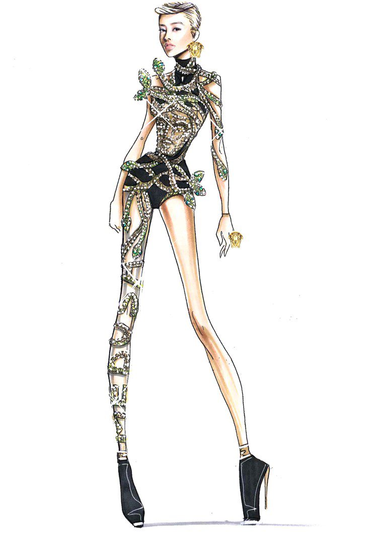 Atelier Versace 團隊打造的「美杜莎」造型。圖／VERSACE提供