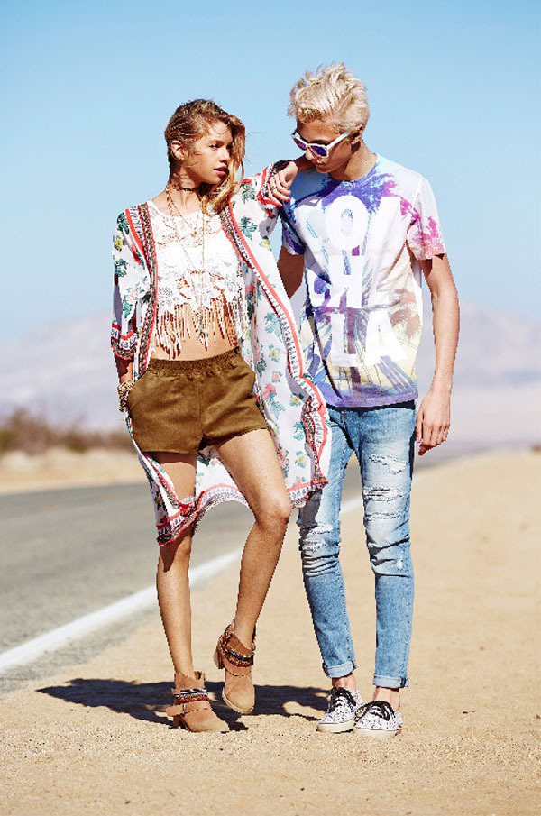 H&M loves Coachella系列展現波西米亞風的隨性和飄逸。圖／H&M提供