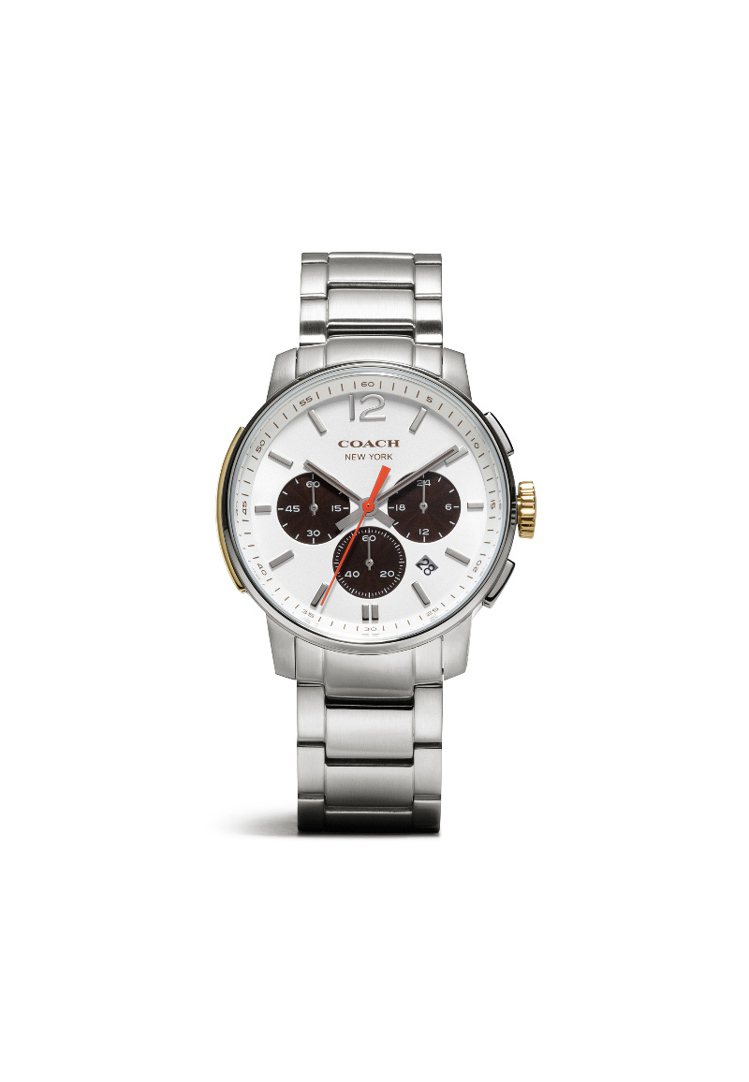 COACH BLEECKER CHRONO不銹鋼腕錶，售價17,800元。圖／COACH提供