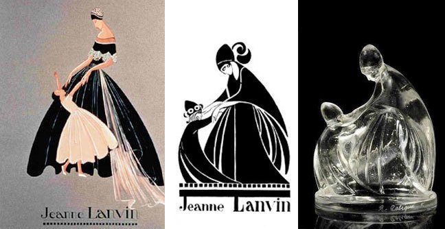 LANVIN的品牌LOGO，源自珍浪凡女士和女兒共舞的剪影。圖／LANVIN提供