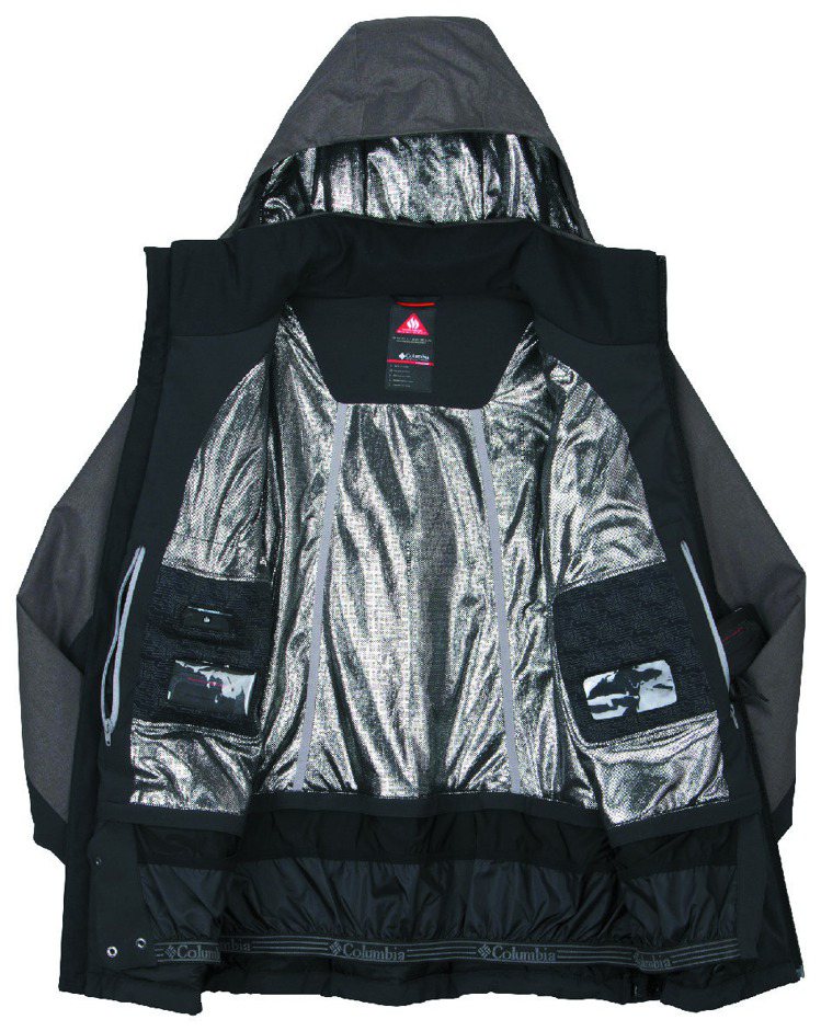 Columbia電力保暖防水單件式外套，內裡布滿鋁點，售價38,000元。圖／Columbia提供
