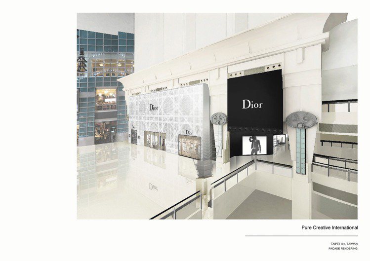 Dior於台北101的4、5樓，開設全球最大旗艦店，占地400餘坪，涵蓋Dior Homme在內的全系列商品。圖／Dior提供