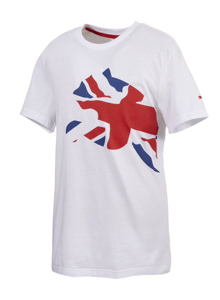 PUMA將英國國旗與大豹LOGO結合展現趣味。圖／PUMA提供