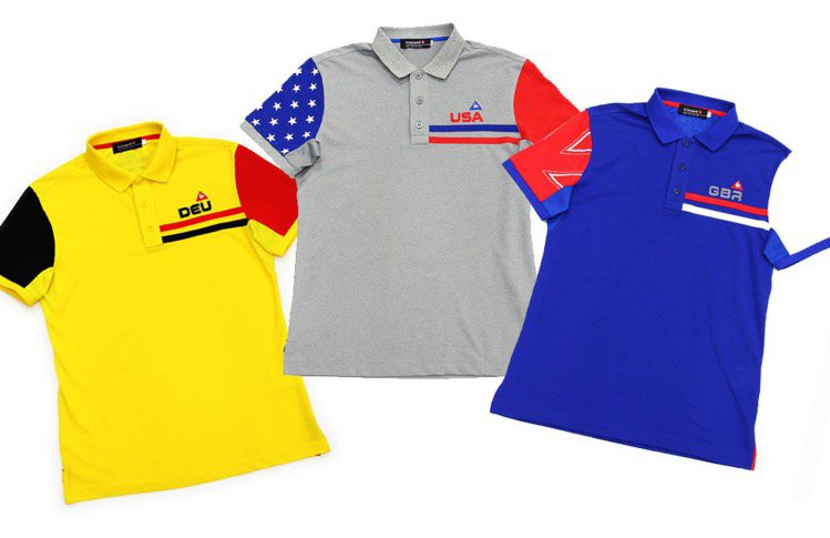 法國公雞牌 le coq sportif順勢推出各個國家的奧運Ｔ恤，設計風格融入國名、國旗。圖／le coq sportif提供