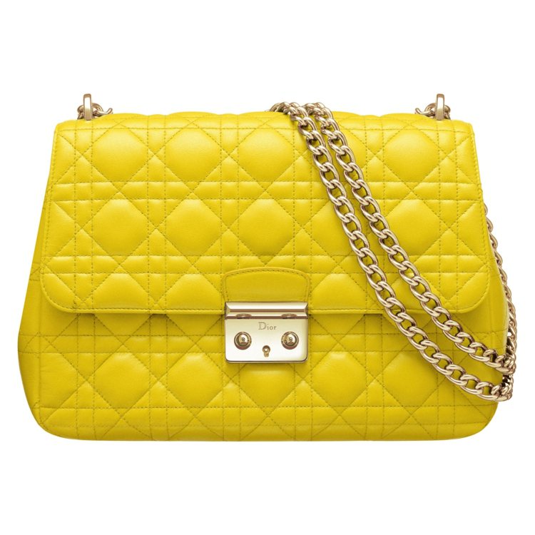 Miss Dior 黃色雙鍊包款NT5,000。圖／Dior提供