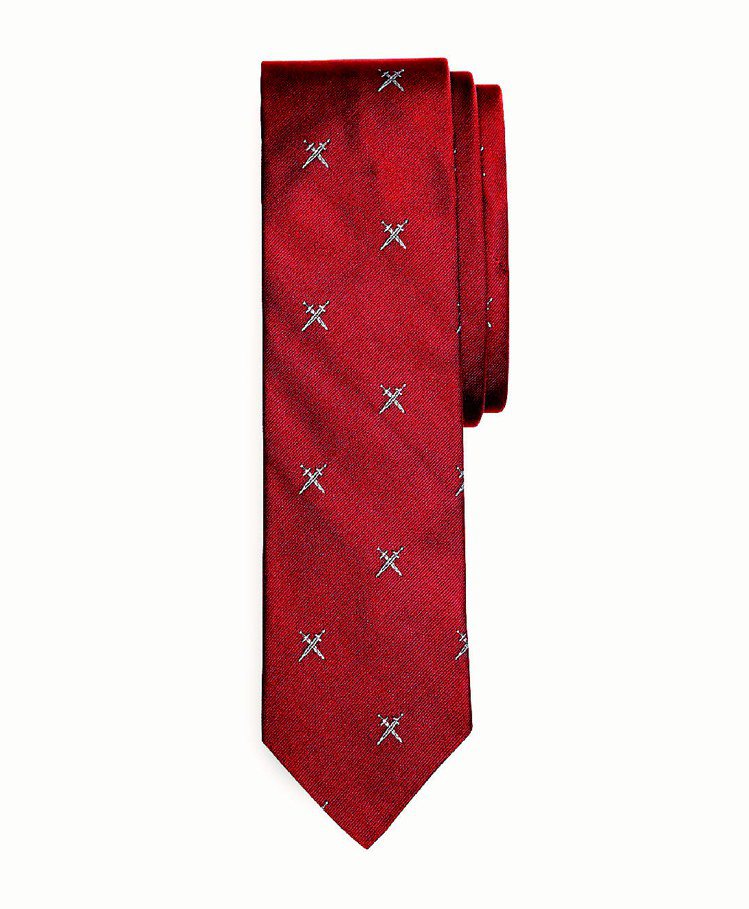 Brooks Brothers酒紅色印花領帶，3,980元。圖／迪生提供