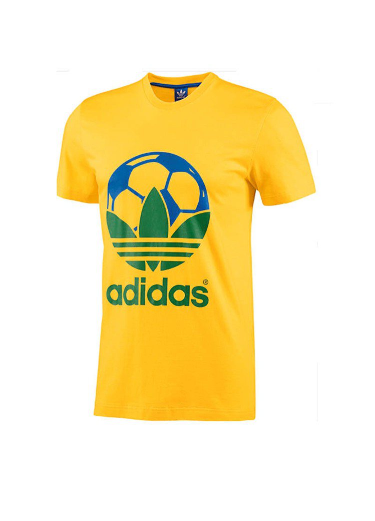 世足巴西配色T恤，1,090元。圖／adidas Originals