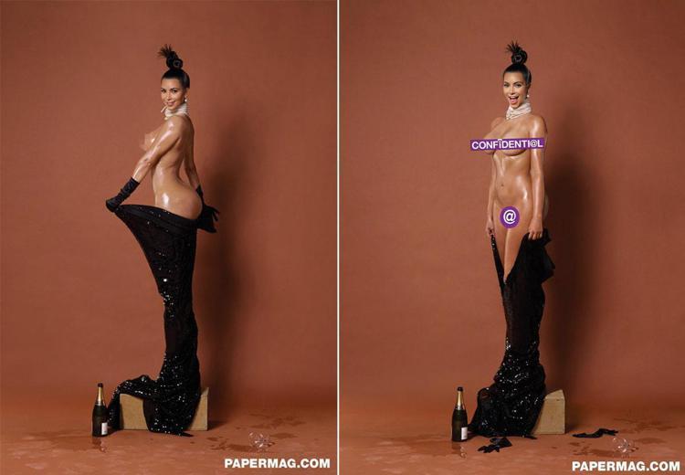 金卡達夏事後公布全身裸體畫面，讓網友瘋狂貼。圖／擷自PAPER雜誌
