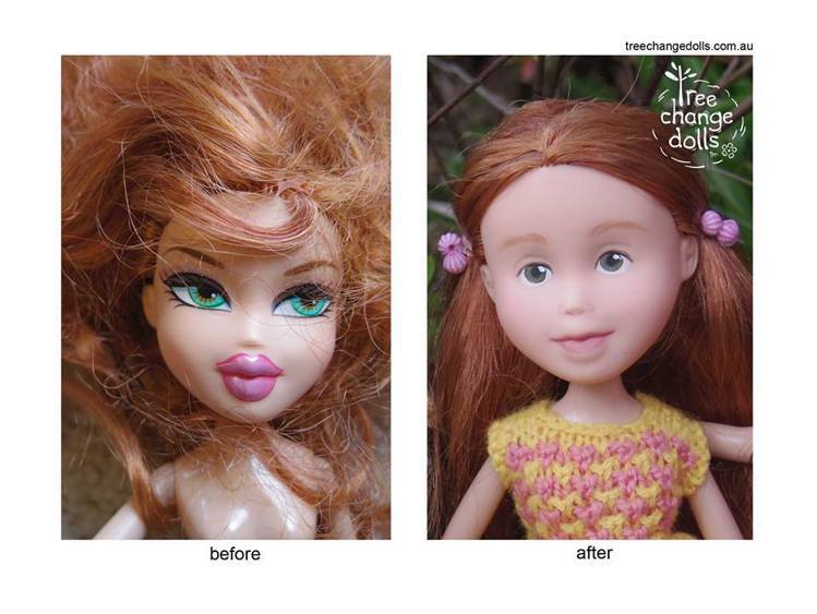 澳洲藝術家 Sonia Singh 幫娃娃們卸妝，並重新畫上各種五官，讓她們看起來更人性化。圖／擷自Tree Change Dolls facebook