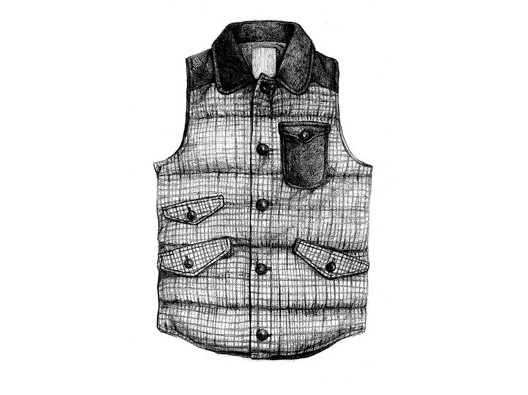 COMME des GARÇONS Down Vest 毛呢羽絨背心，著實可以在今年冬天入手一件。圖／style master提供