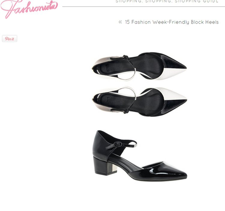 黑白繫帶跟鞋可搭配復古、摩登風打扮。圖／擷取自fashionista.com
