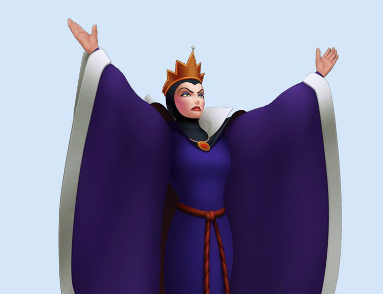 茱莉亞羅勃茲、莎莉賽隆飾演的《白雪公主》壞皇后動畫原型。圖／擷取自disney.wikia.com