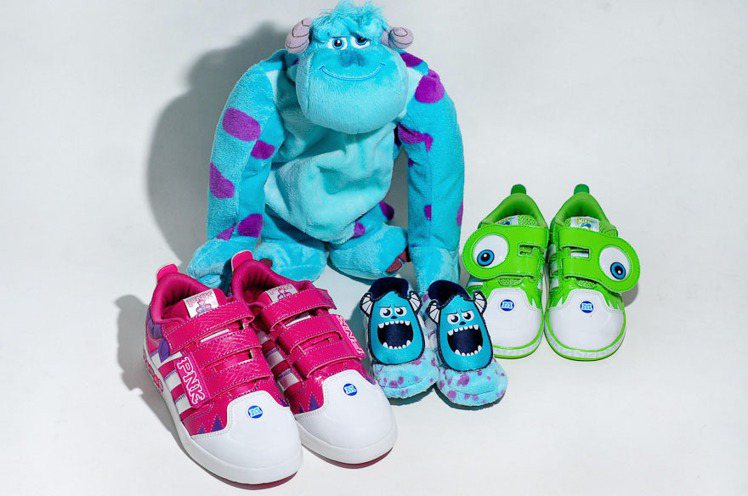 adidas聯名迪士尼電影怪獸大學，推出各類角色童鞋，極為可愛。圖／adidas提供