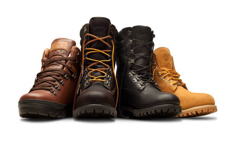 Timberland 40周年限量鞋系列(左起-World Hiker、Super Boot、Super 6'')。圖／Timberland 提供