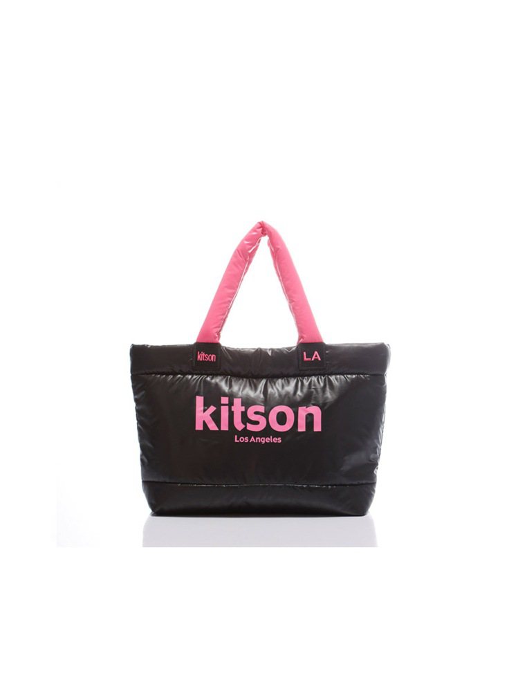 kitson經典鋪棉托特包台灣限定款－－黑桃。圖／kitson提供