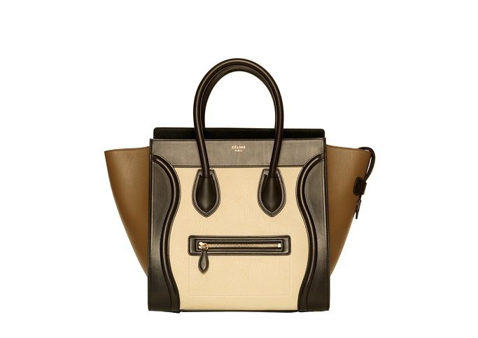 Luggage Mini米褐拼接小牛皮手提包，86,000元至105,000元。圖／Celine提供
