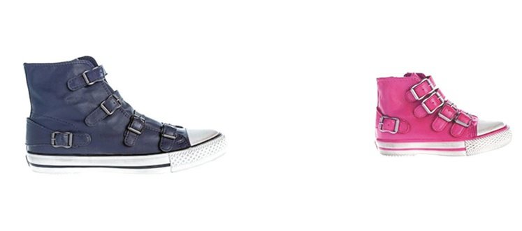 ASH Virgin羊皮運動鞋7,880元(左)、ASH Fanta童鞋6,480元。圖／業者提供