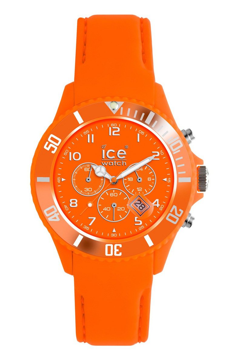 Ice-Chrono Matt炫眼的橘色為早春增添活力氣息。定價6,800元。圖／ICE Watch提供
