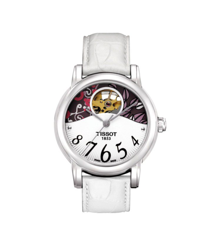 TISSOT Lady Heart開心系列自動女裝腕表，建議售價NT,800。圖／天梭表提供