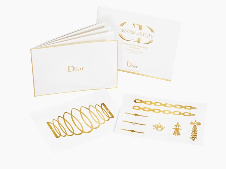 Dior找來了自家專屬配件珠寶設計師 Camille Miceli 設計出9款以24K 金箔為原料的造型紋身貼。圖／she.com.tw