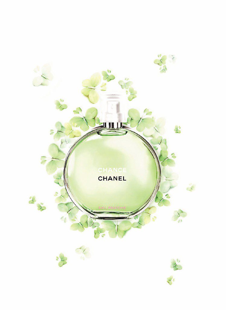 香奈兒CHANCE珠光香氛柔膚凝露綠色氣息版(25g／2,600元)，香味承襲自同款綠色氣息版香水，帶來朝氣。圖／香奈兒提供