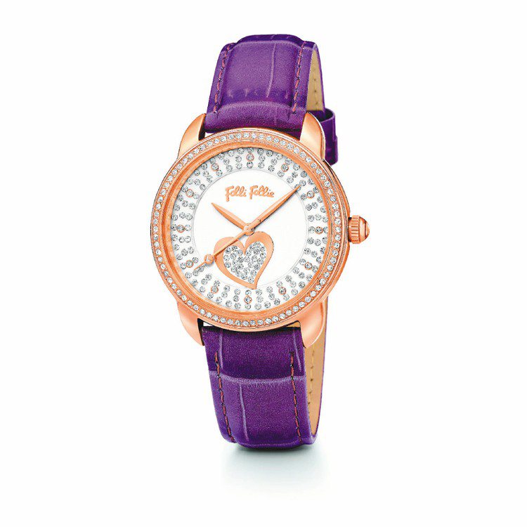 Heartime系列腕表，表盤水晶，如戀人真摯心意，10,890元。圖／Folli Follie提供