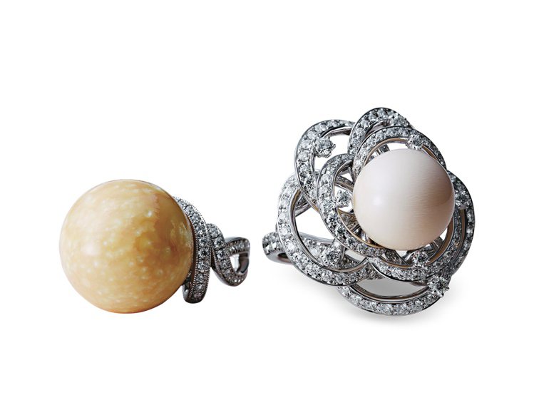 2013年MIKIMOTO真珠發明120週年頂級珠寶新品，天然南洋珠鑽石戒指，鉑金950材質，參考價NT$ 4,200,000。圖／珠寶之星提供