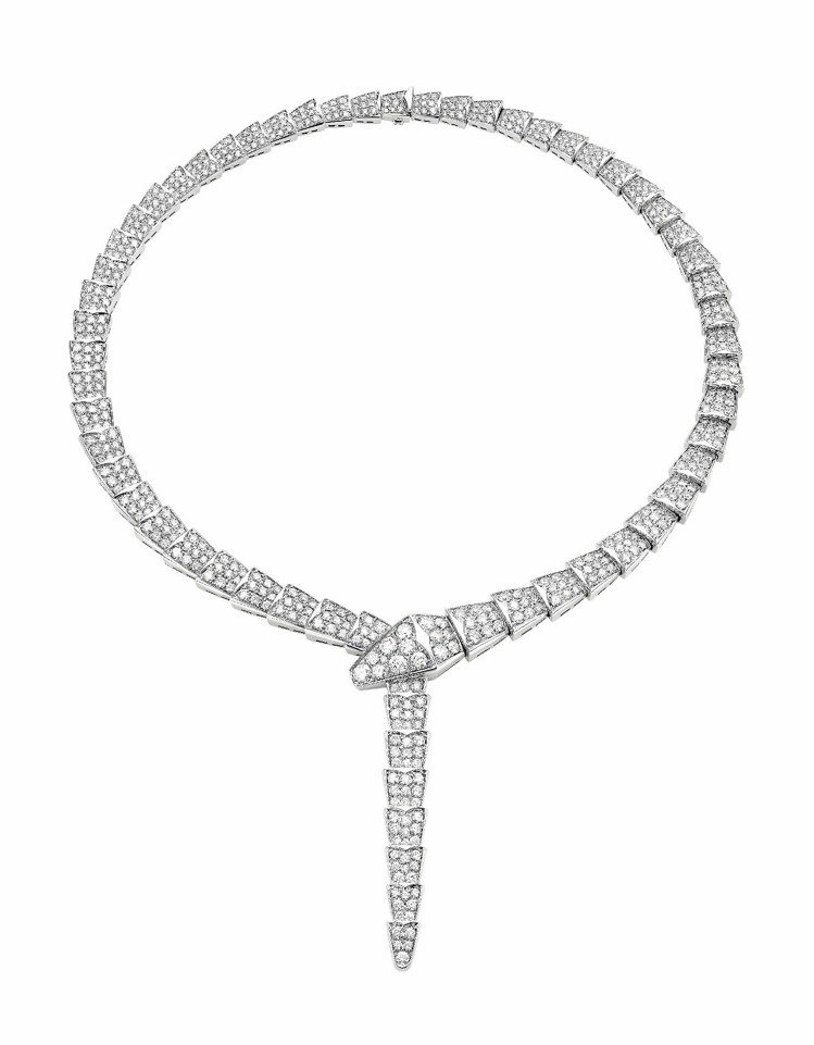 寶格麗Serpenti鑽石項鍊，與台北的節紋相呼應，296萬4,000元。圖／BVLGARI提供