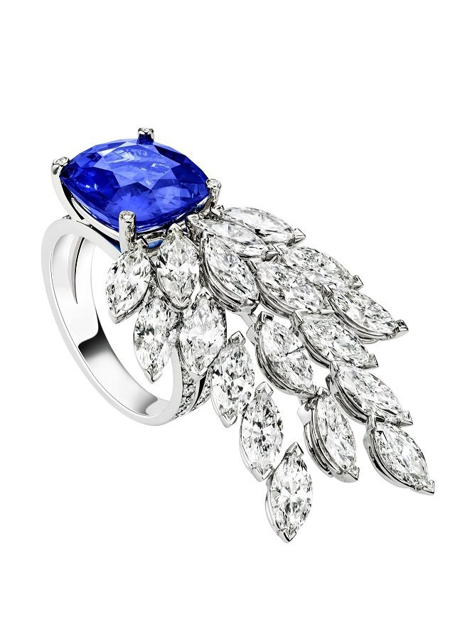 伯爵珠寶Extremely Piaget 系列指環，鑲嵌藍寶石和鑽石。圖／Pia...