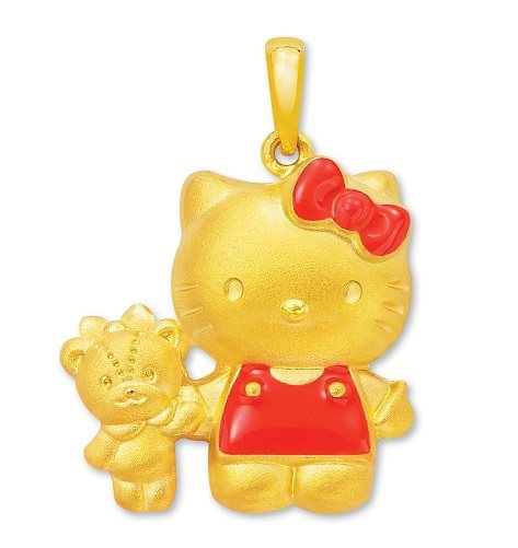 Just Gold x Hello Kitty「愛的抱抱」純金吊墜 ，20,800元。圖／Just Gold 提供