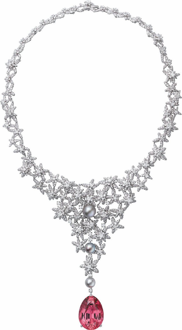 卡地亞Royal頂級珠寶系列白花尖晶石項鍊。圖／卡地亞提供