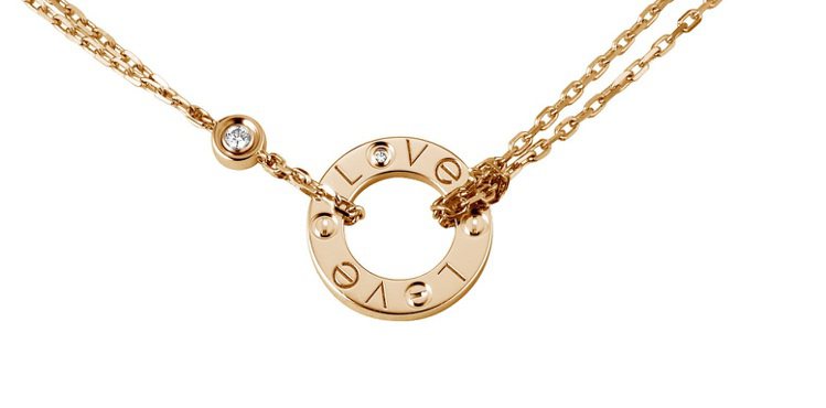 卡地亞LOVE系列玫瑰金項鍊，價格約 72,500元。圖／Cartier提供