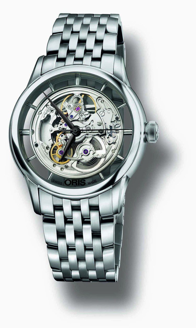 Oris Artelier Translucent Skeleton腕表，建議售價80,000元。圖／ORIS提供