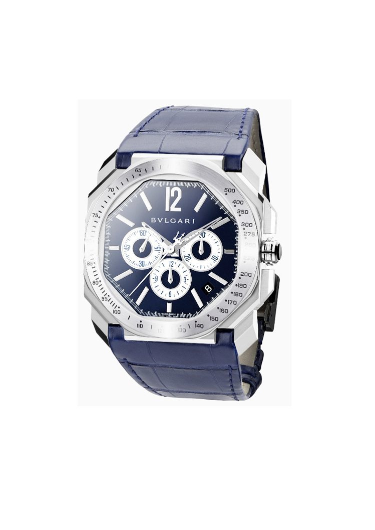 寶格麗OCTO MASERATI 腕表，35萬600元，全球限量1,914只。圖╱寶格麗提供