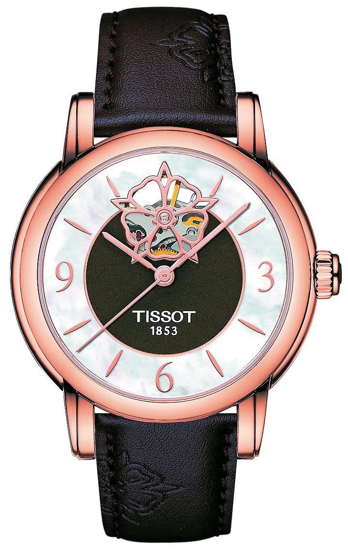 TISSOT Lady Heart 80小時自動腕表，24,600元。圖／天梭提供