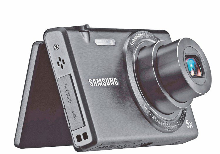 稍微打開MV800，就能當作相機的拍照支架。圖／Samsung提供