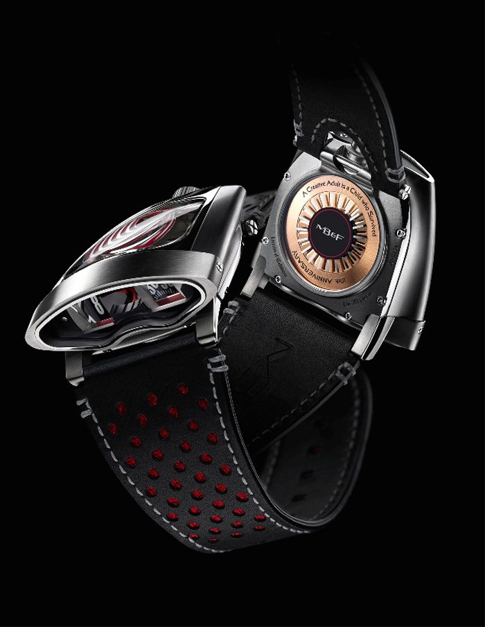 獨立製表品牌MB&F慶成立10周年，推出HMX腕表。全球限量80只，定價99萬元，台灣六只全售磬罄。圖／葳鑠公司提供