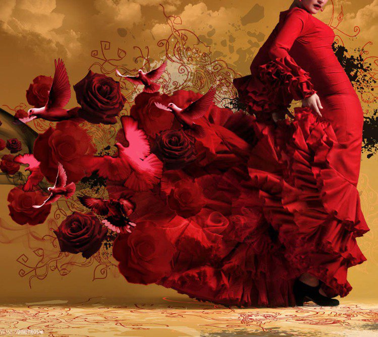 佛朗明哥的熱情，呈現了西班牙的火紅色調。圖／取自網路