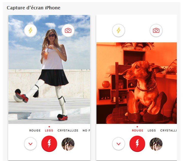 Christian Louboutin 於今日推出全新的 iPhone 濾鏡 App，使用者可以將自己的照片紅底鞋化、加上推衣舞孃 Dita Von Teese 的腿，或是變成水晶狀碎片等等。圖／擷取自itunes.apple.com