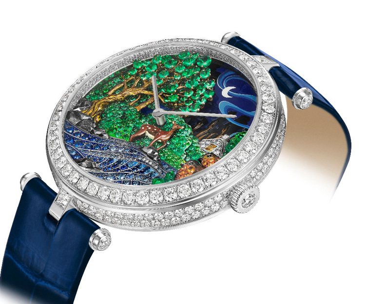 Lady Arpels驢皮公主高級珠寶腕表，全球一只，已售出。圖／梵克雅寶提供