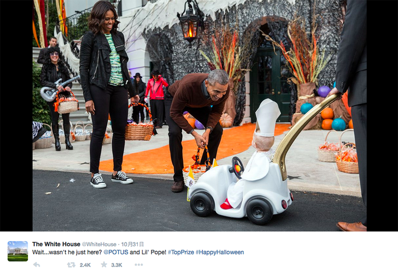 讓歐巴馬失控的迷你教宗與小白車 今年最強萬聖裝扮！