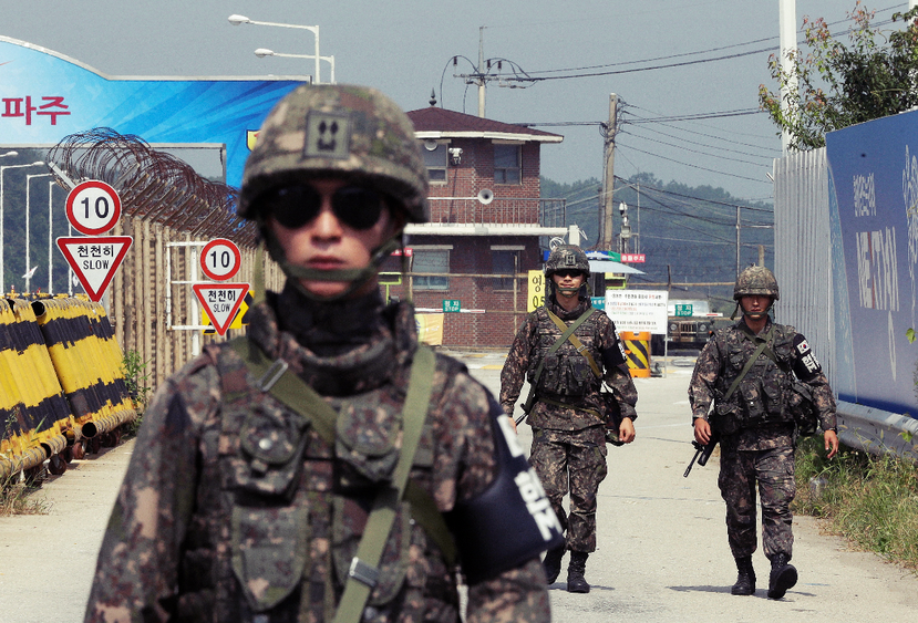 朝韓邊境的封鎖區。 圖／美聯社