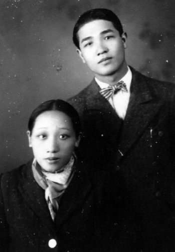 1940年，出奔抵達滿州國奉天時的鍾理和與台妹。 圖／鍾理和文教基金會提供