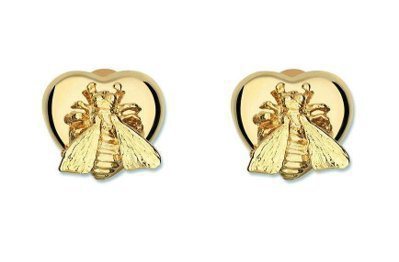 Le Marche des Merveilles（奇蹟市集）18K黃金蜜蜂耳環，建議售價48,600元。圖／GUCCI提供